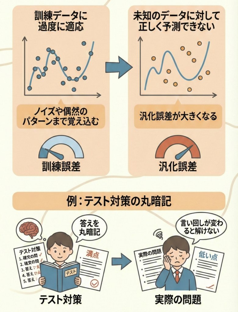 過学習のイメージ図
